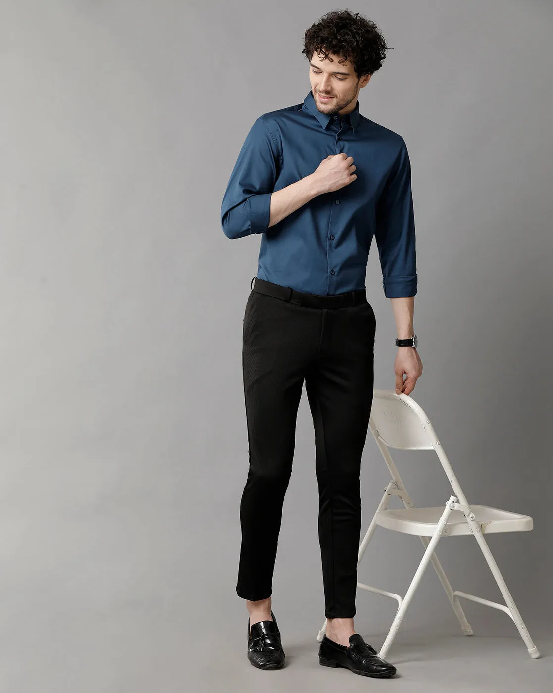 Men's Cotton Check  Blue Shirt