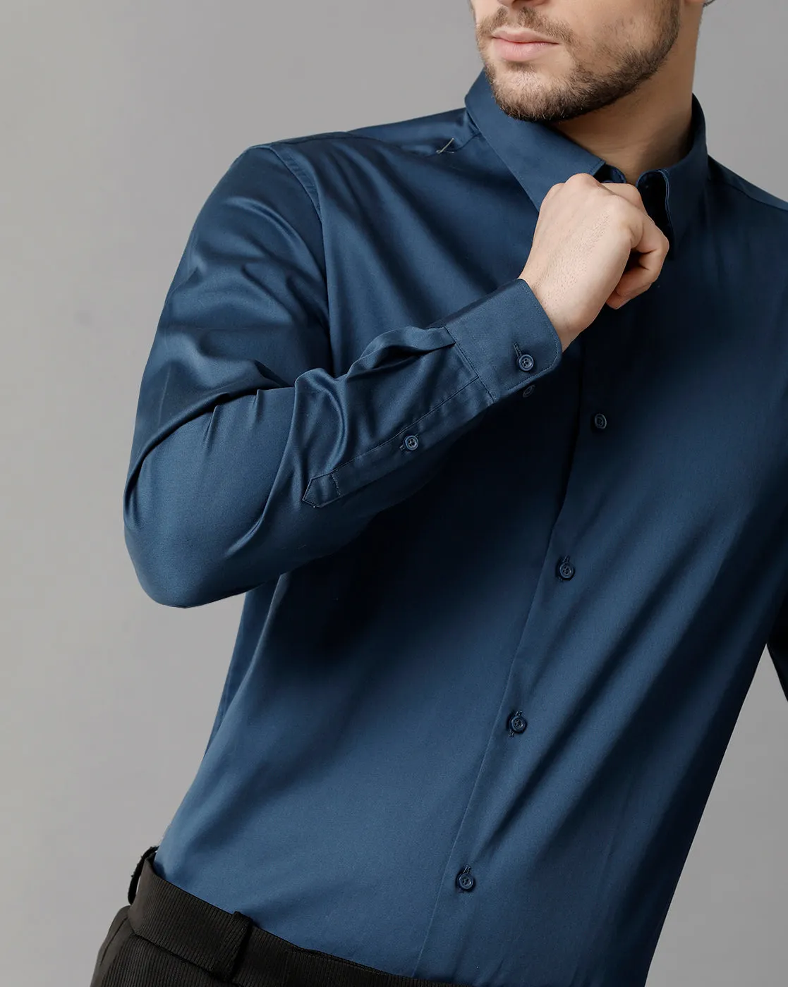 Men's Cotton Check  Blue Shirt