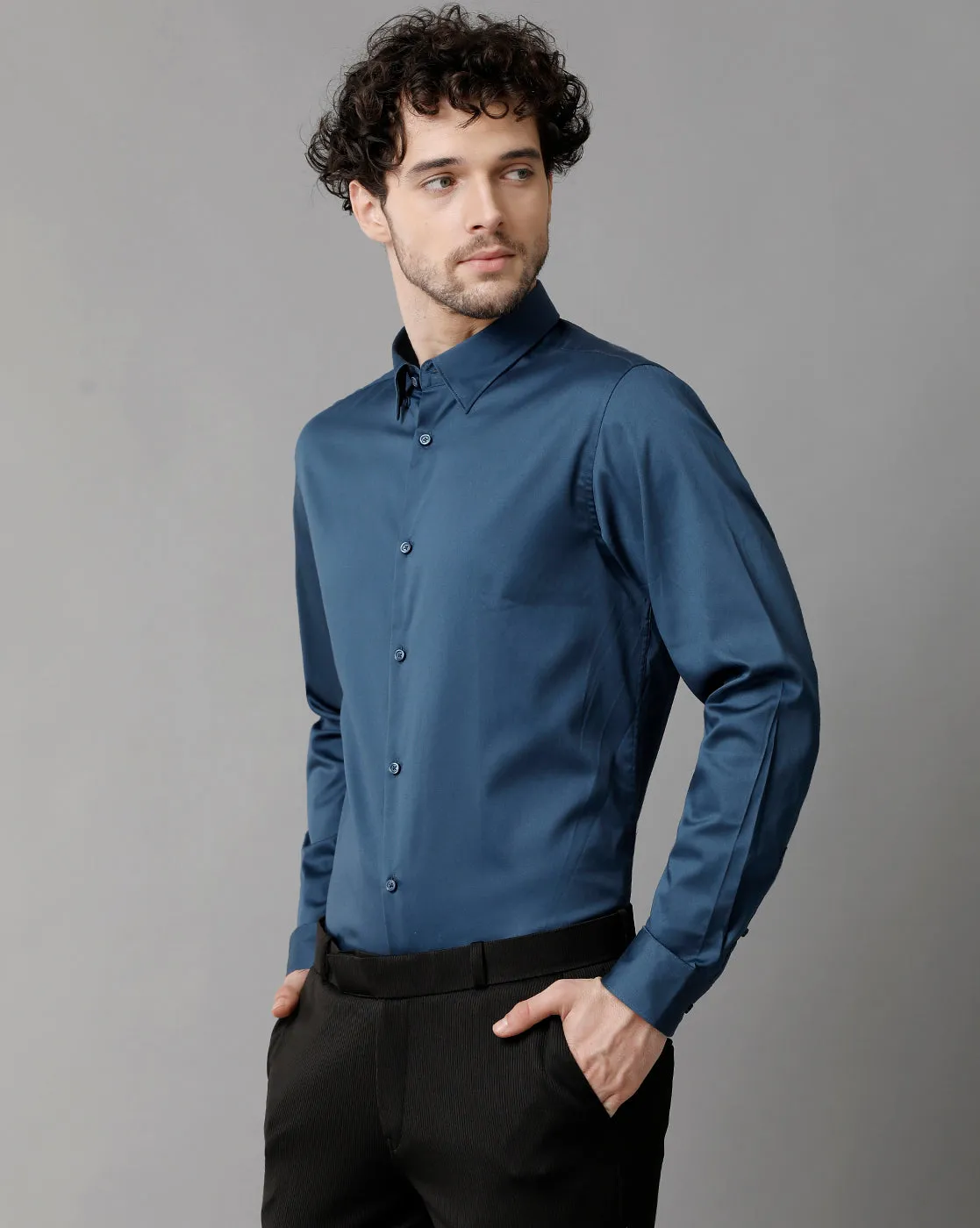 Men's Cotton Check  Blue Shirt