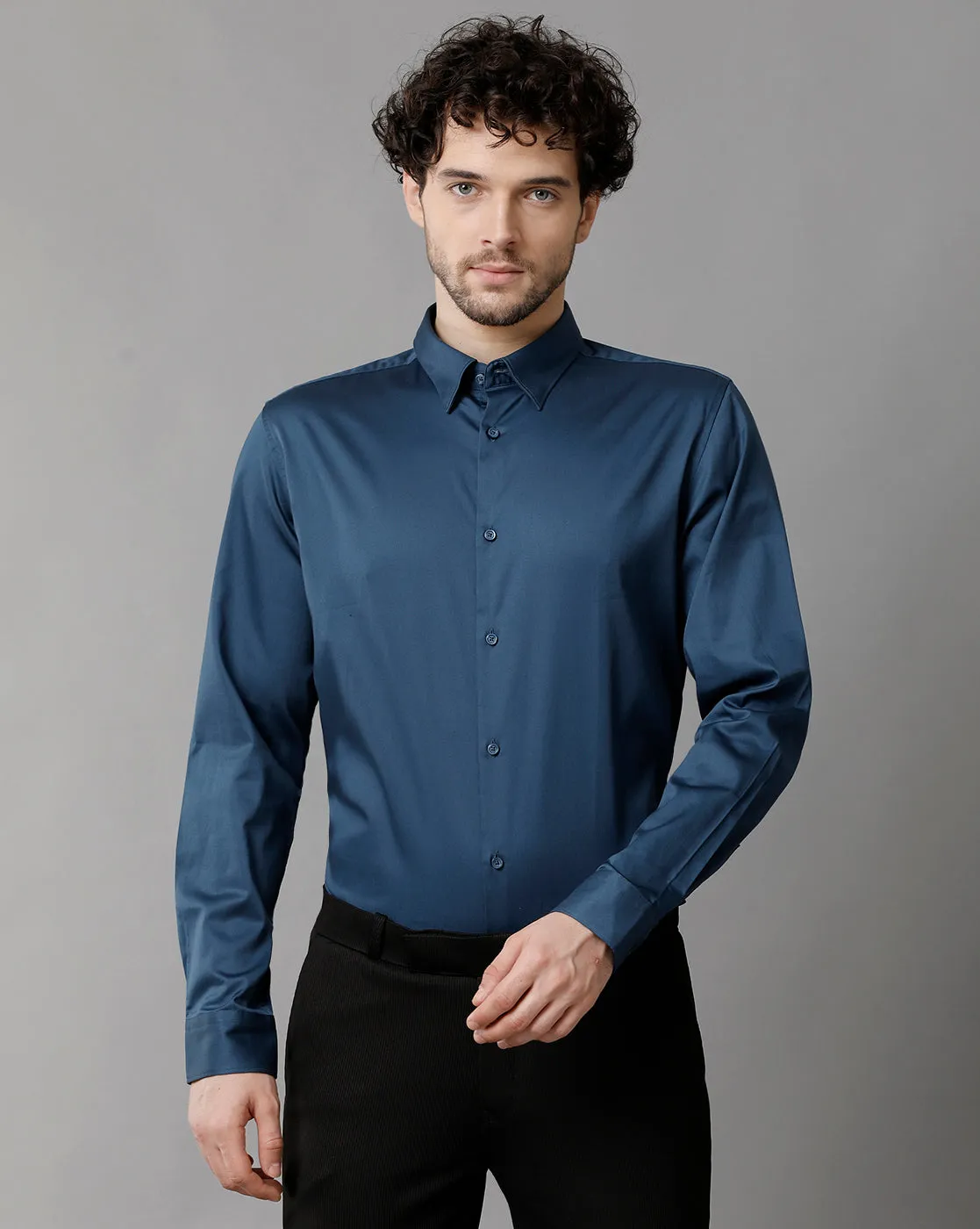 Men's Cotton Check  Blue Shirt