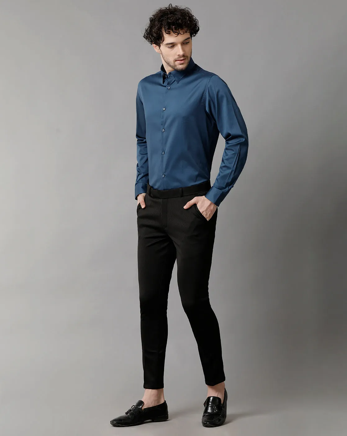Men's Cotton Check  Blue Shirt