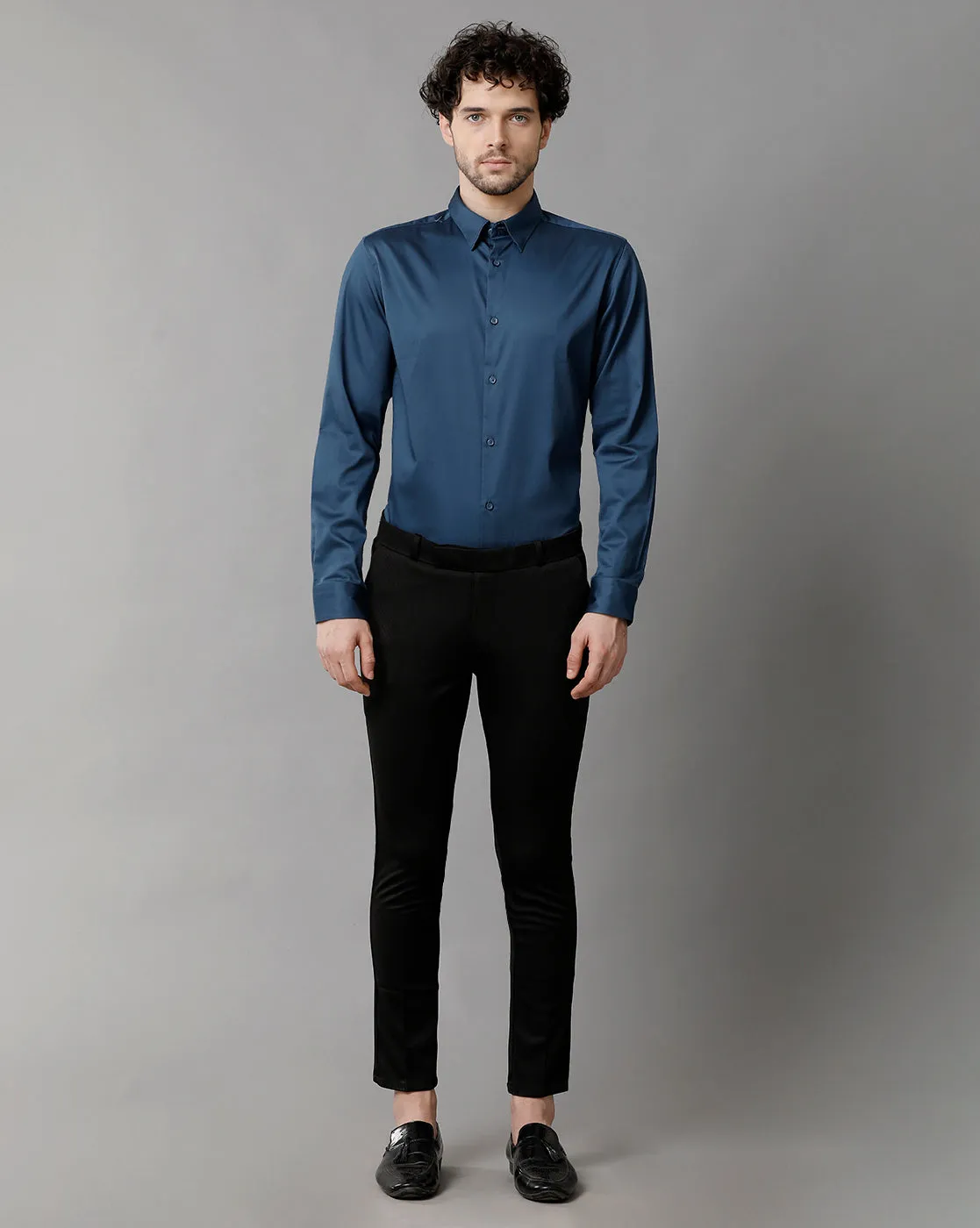 Men's Cotton Check  Blue Shirt