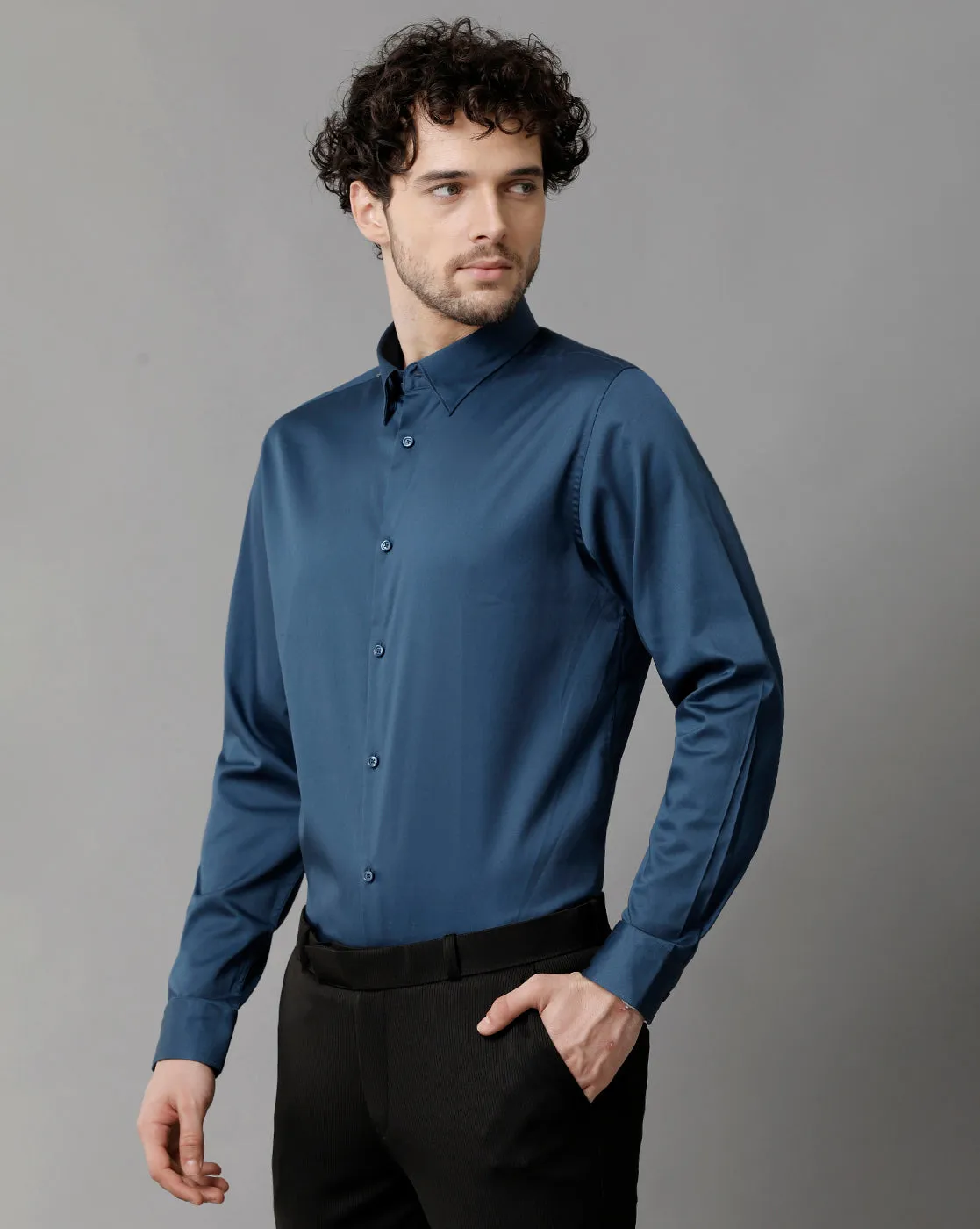 Men's Cotton Check  Blue Shirt