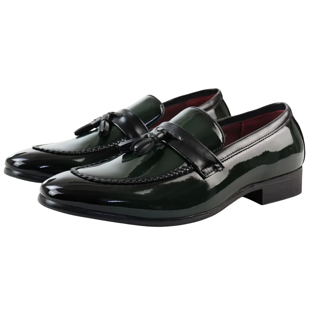 Men's Patent Tassel Slip On Loafers