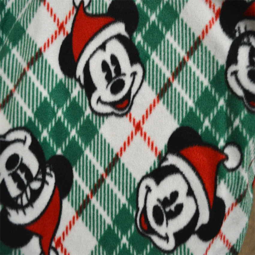Mickey Mouse Santa Plaid Merry Christmas Pet Bodysuit