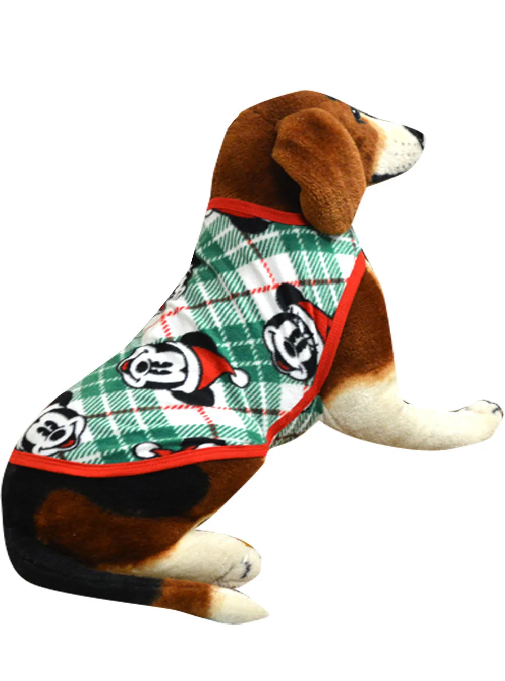 Mickey Mouse Santa Plaid Merry Christmas Pet Bodysuit