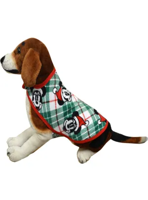 Mickey Mouse Santa Plaid Merry Christmas Pet Bodysuit