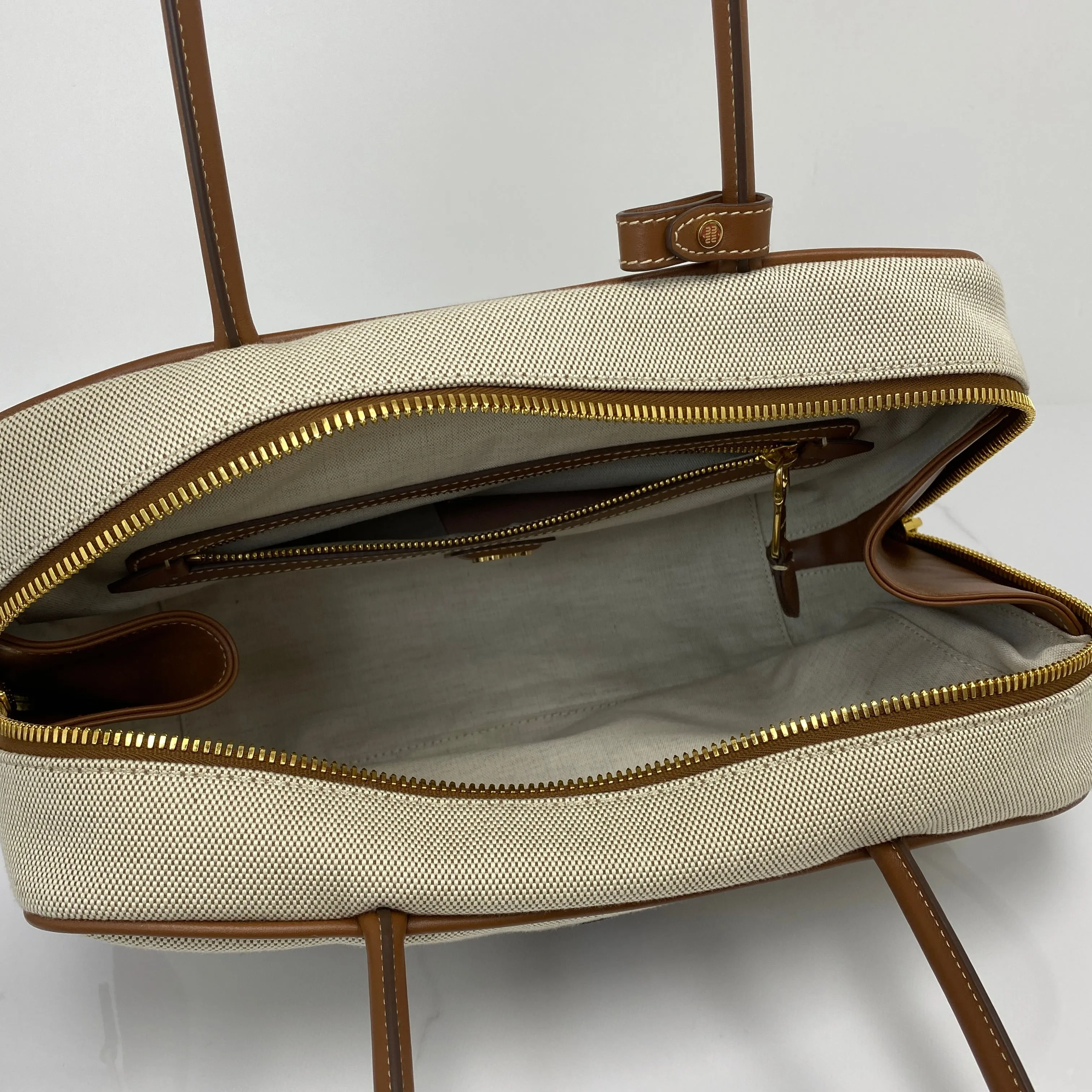 MIU MIU Canvas Top Handle Bag