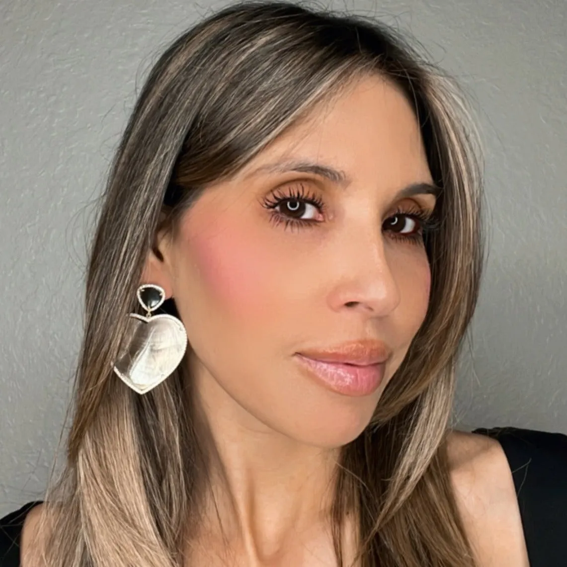 Mother of Pearl Sterling Silver Heart Earring