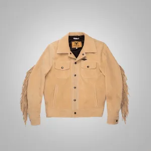 New Men's Native American Western Brown Leather Jacket