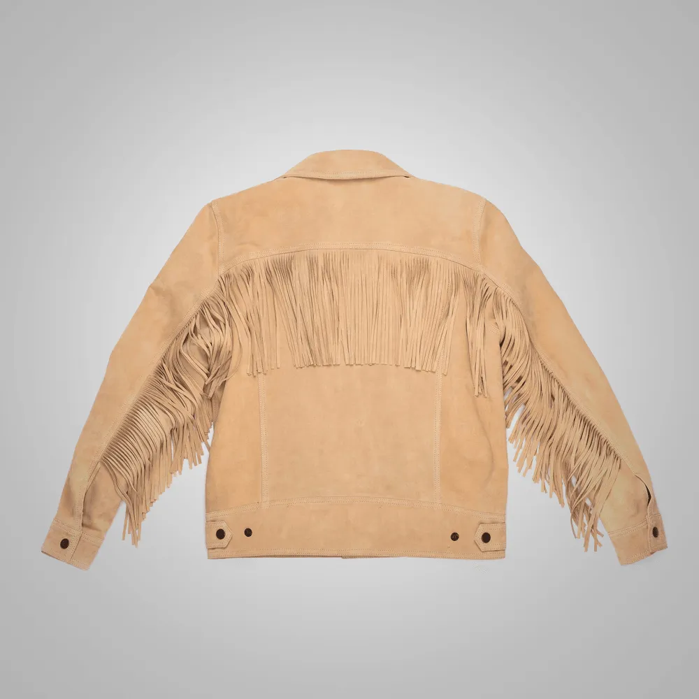 New Men's Native American Western Brown Leather Jacket