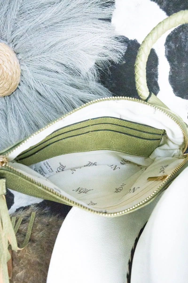 NGIL Lime Faux Leather Bangle Clutch