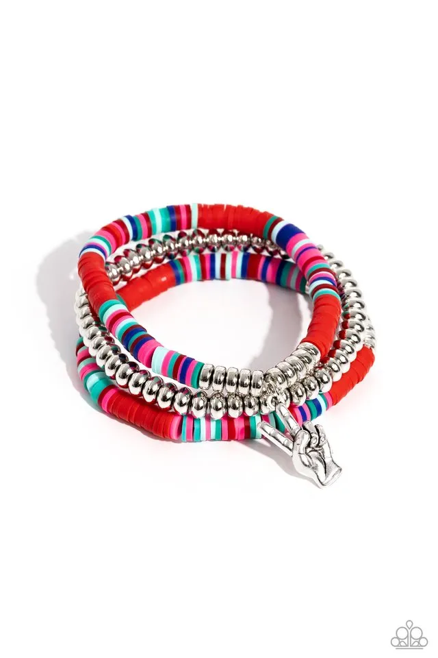 Paparazzi Bracelet ~ Peaceful Potential - Red