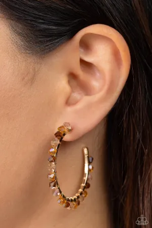 Paparazzi Earring ~ Halo Hustle - Brown