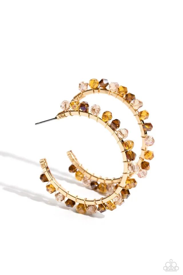 Paparazzi Earring ~ Halo Hustle - Brown