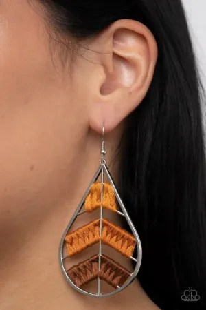 Paparazzi Earring ~ Nice Threads - Orange