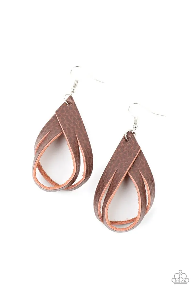Paparazzi Earring ~ Thats A STRAP - Brown