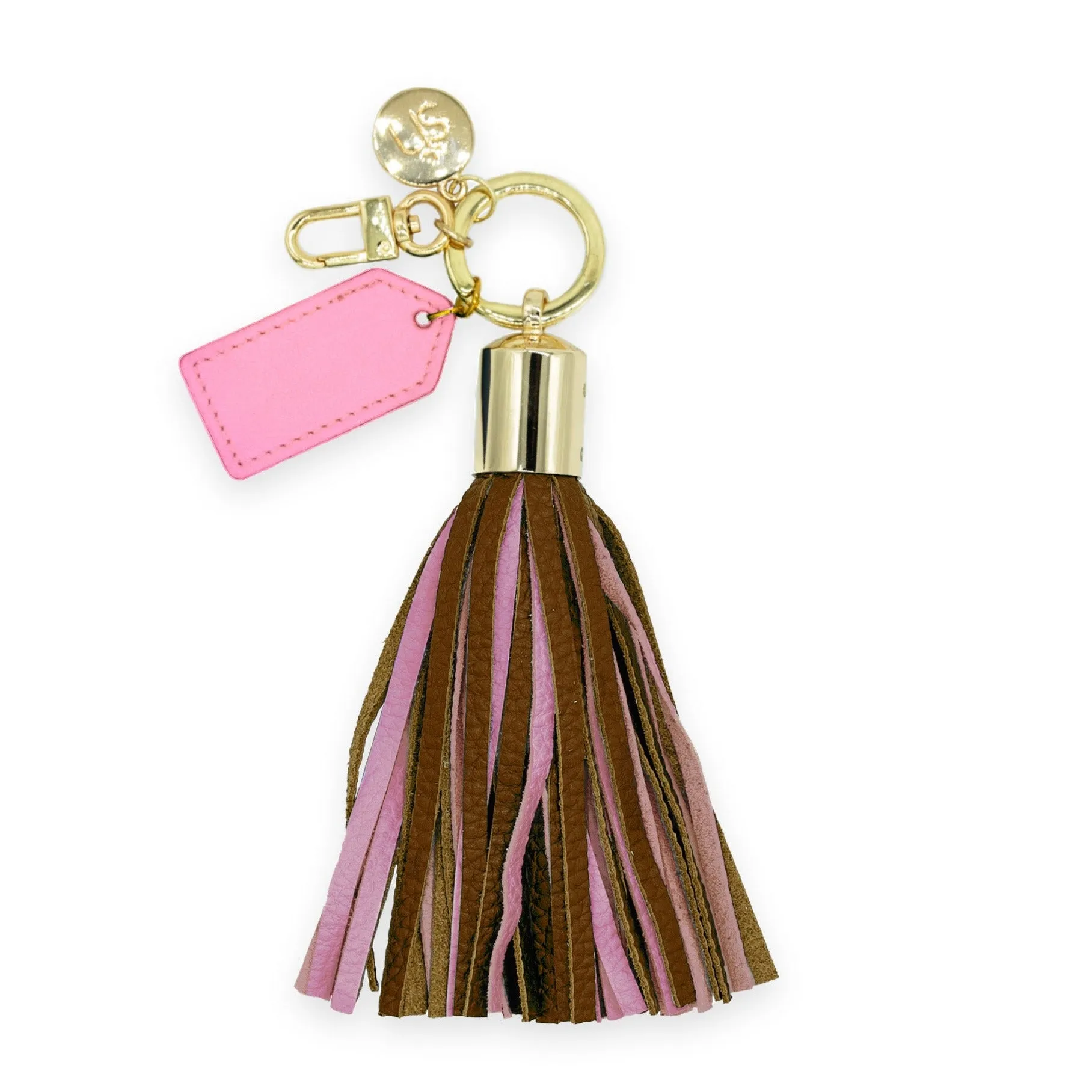 Pink & Brown Tassel Keychain