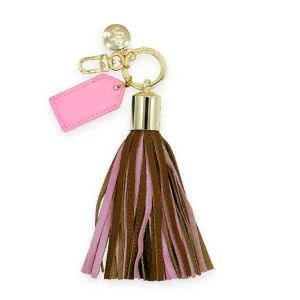 Pink & Brown Tassel Keychain