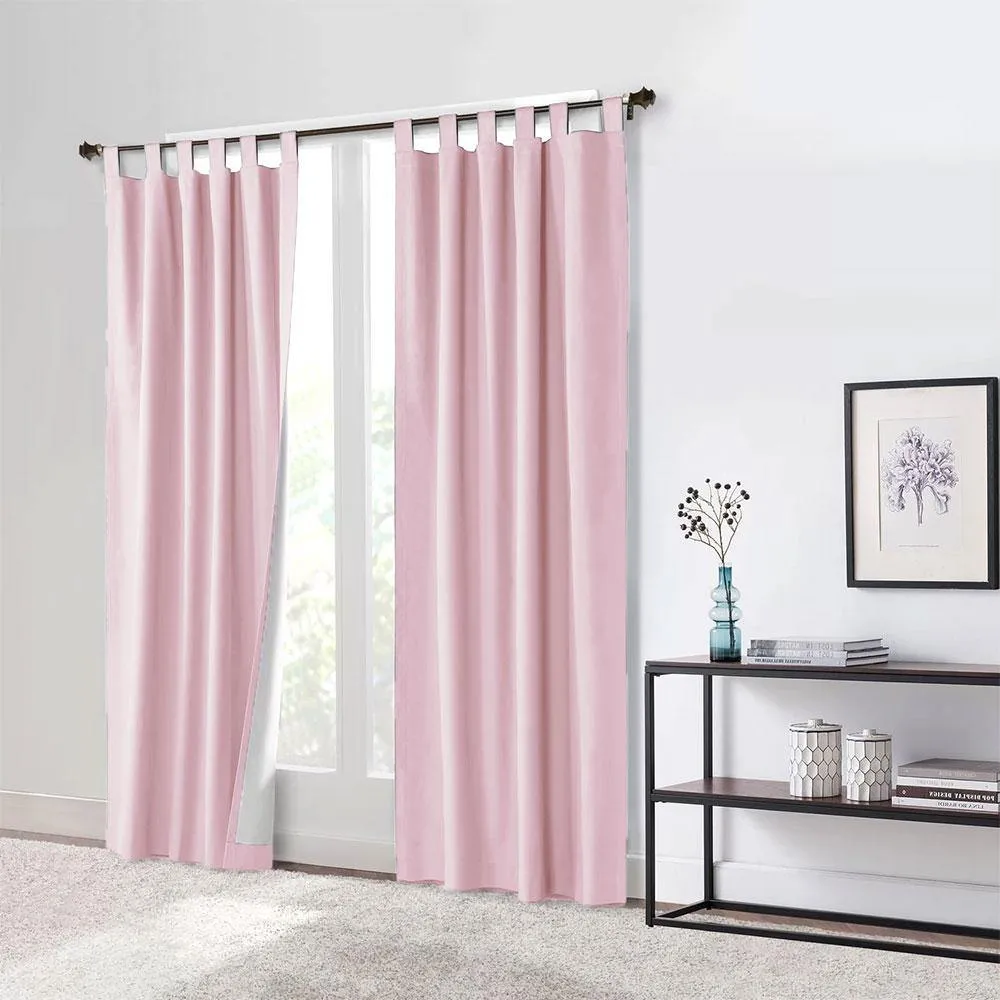 PRD Easy Care 1 Pair Lined Tab Top Curtains