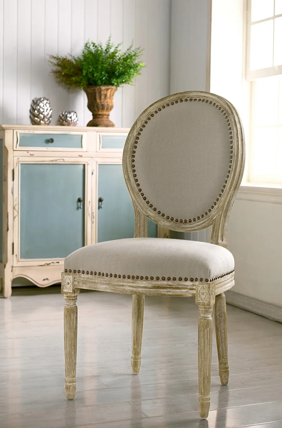 PREMIER STUDIO CLAIRETTE WOOD TRADITIONAL FRENCH ACCENT CHAIR-ROUND