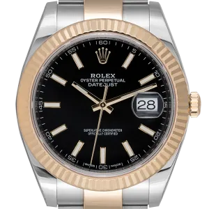 Rolex DateJust 41 Steel & Yellow Gold Index Black Dial Oyster 126333