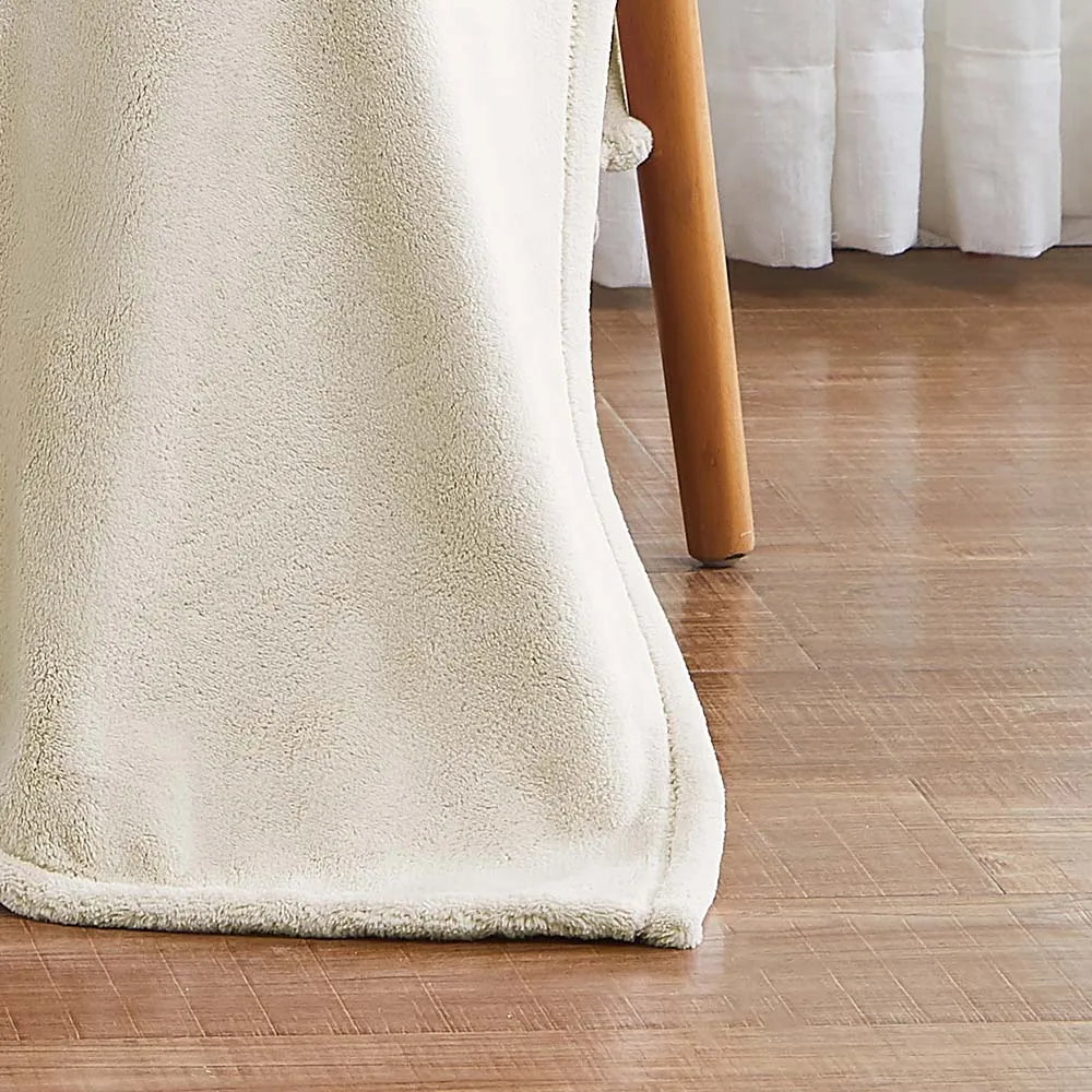 RT Designers Collection Morgan Perfect for Afternoon Naps or Home Decor Solid Matte Fleece Throw 50"x70" Beige