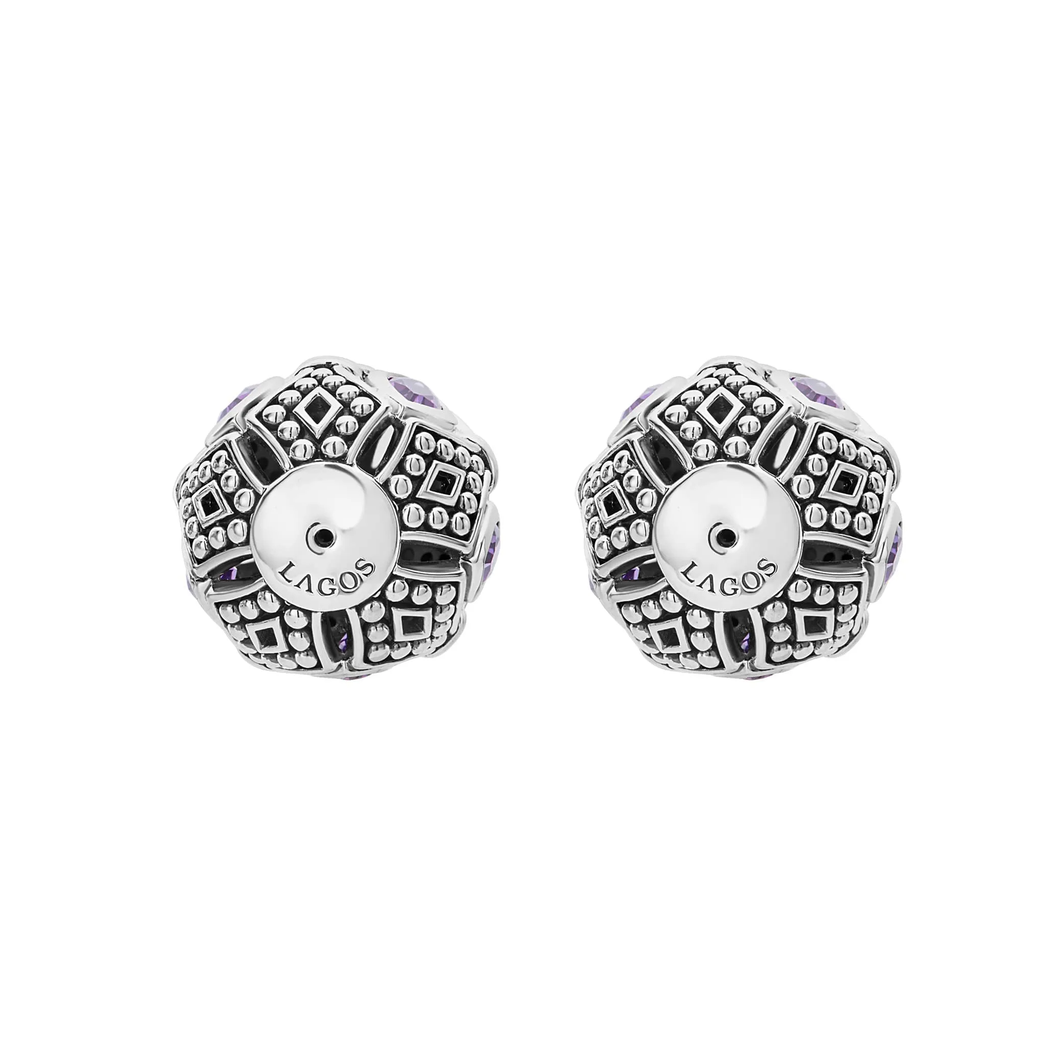 Signature Caviar Amethyst Earring Backs