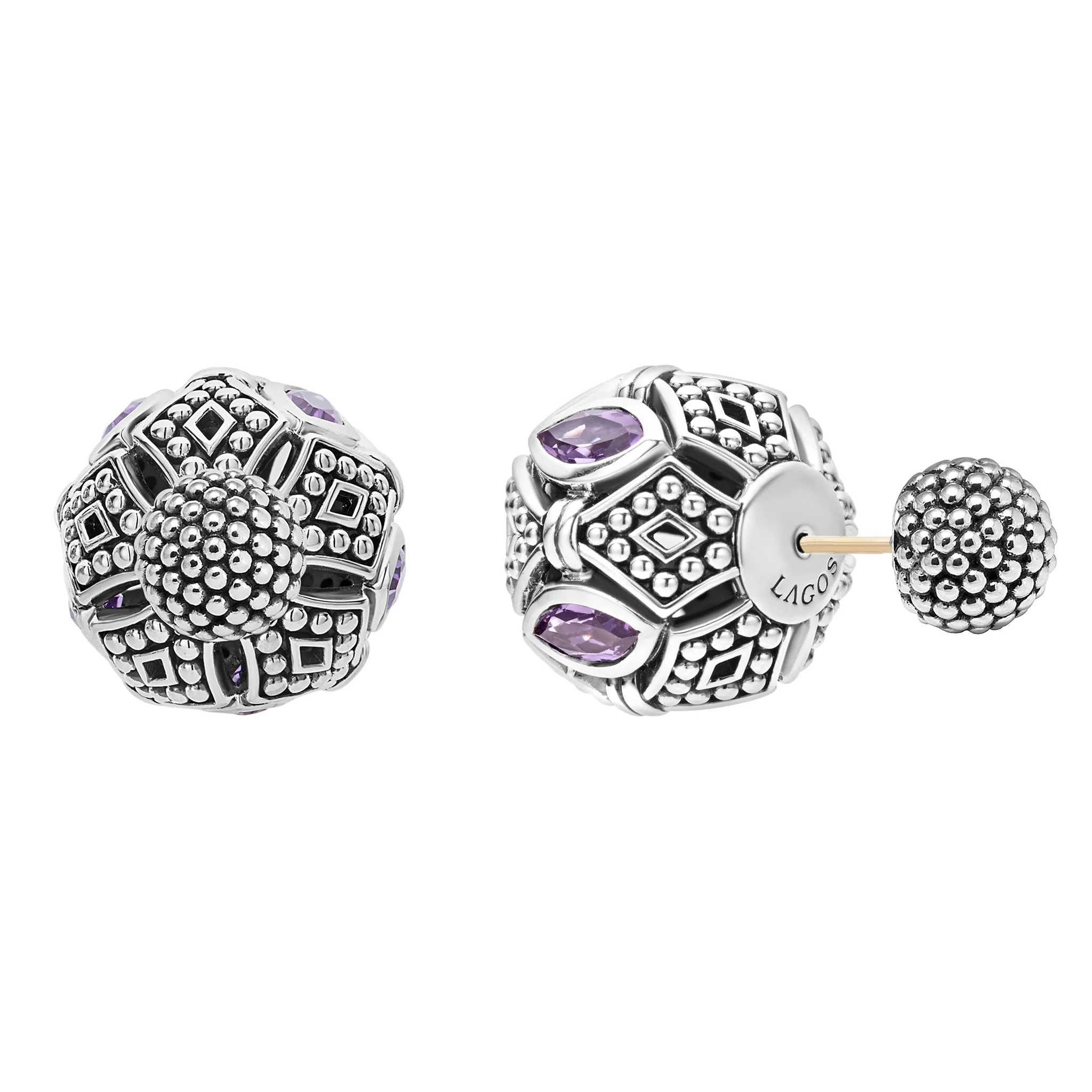 Signature Caviar Amethyst Earring Backs