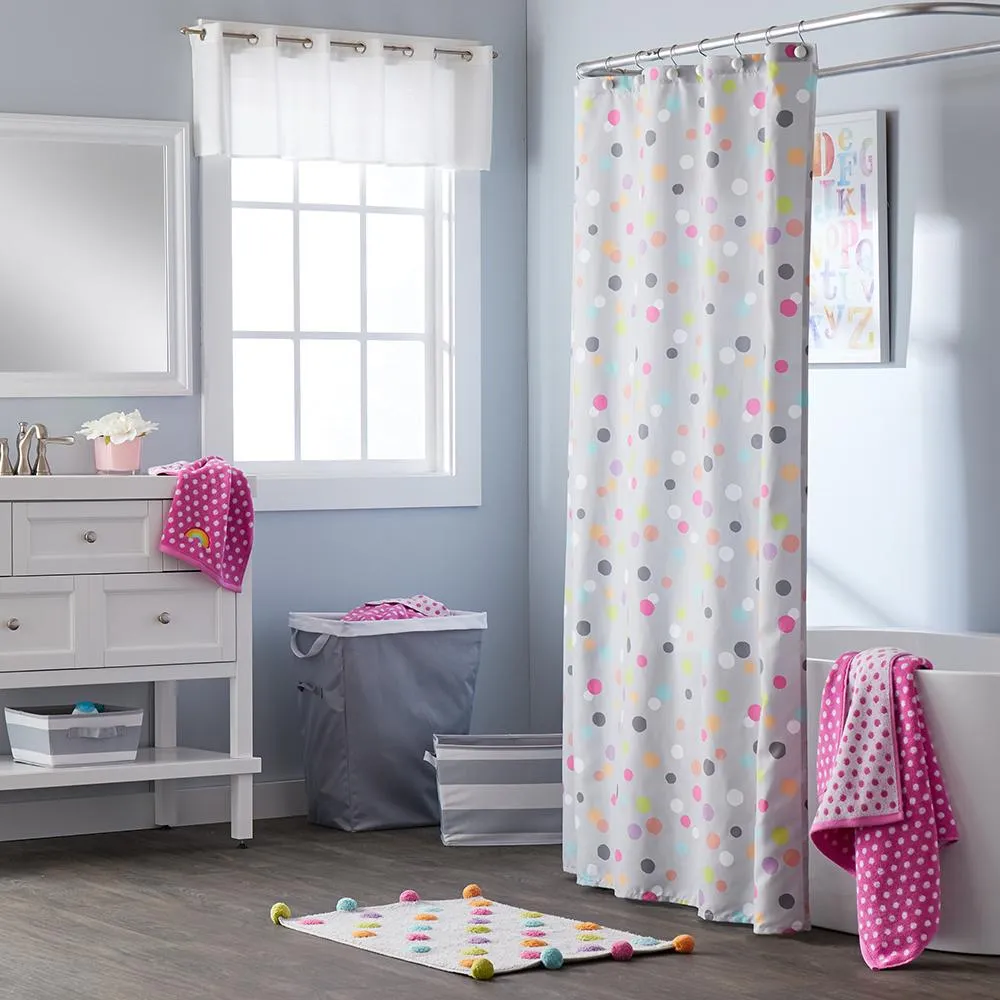 SKL Home Saturday Knight Ltd Confetti Colorful Circles Tufted Bathroom Shower Curtain - 70 X 72", Multi