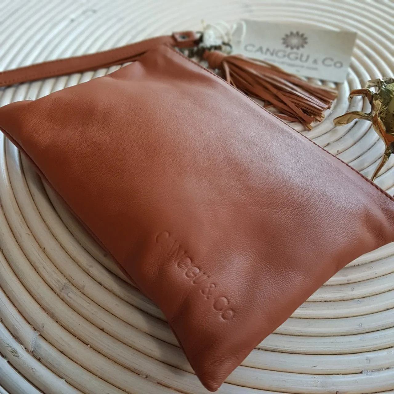 Small Multi-Color Very Soft Leather Clutches With Tassel
