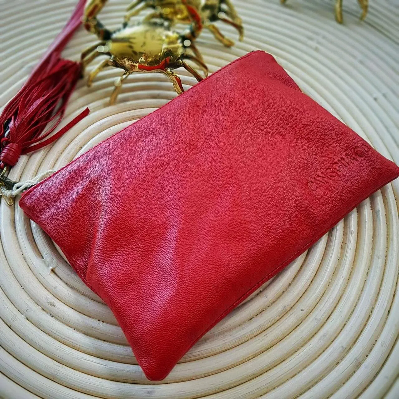 Small Multi-Color Very Soft Leather Clutches With Tassel