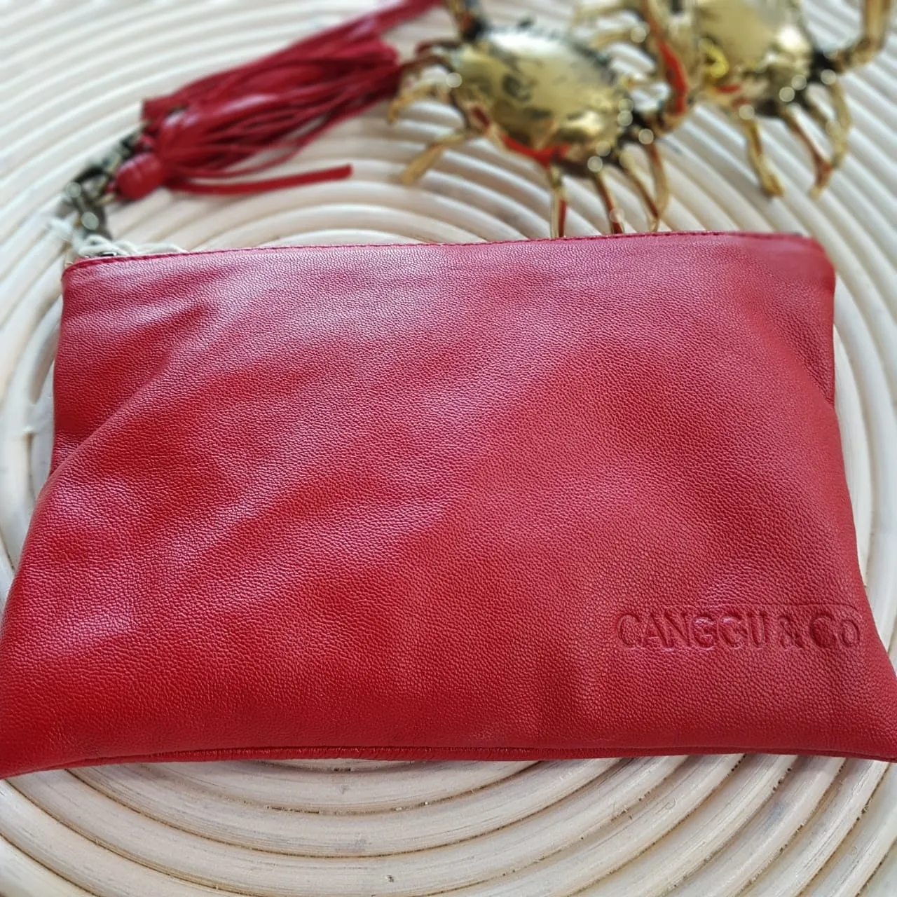 Small Multi-Color Very Soft Leather Clutches With Tassel