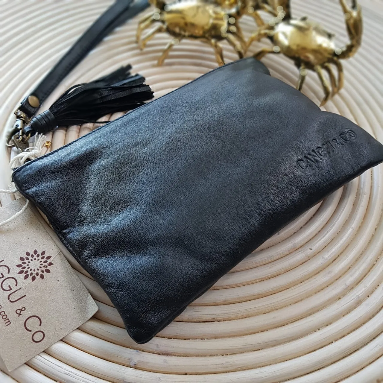 Small Multi-Color Very Soft Leather Clutches With Tassel