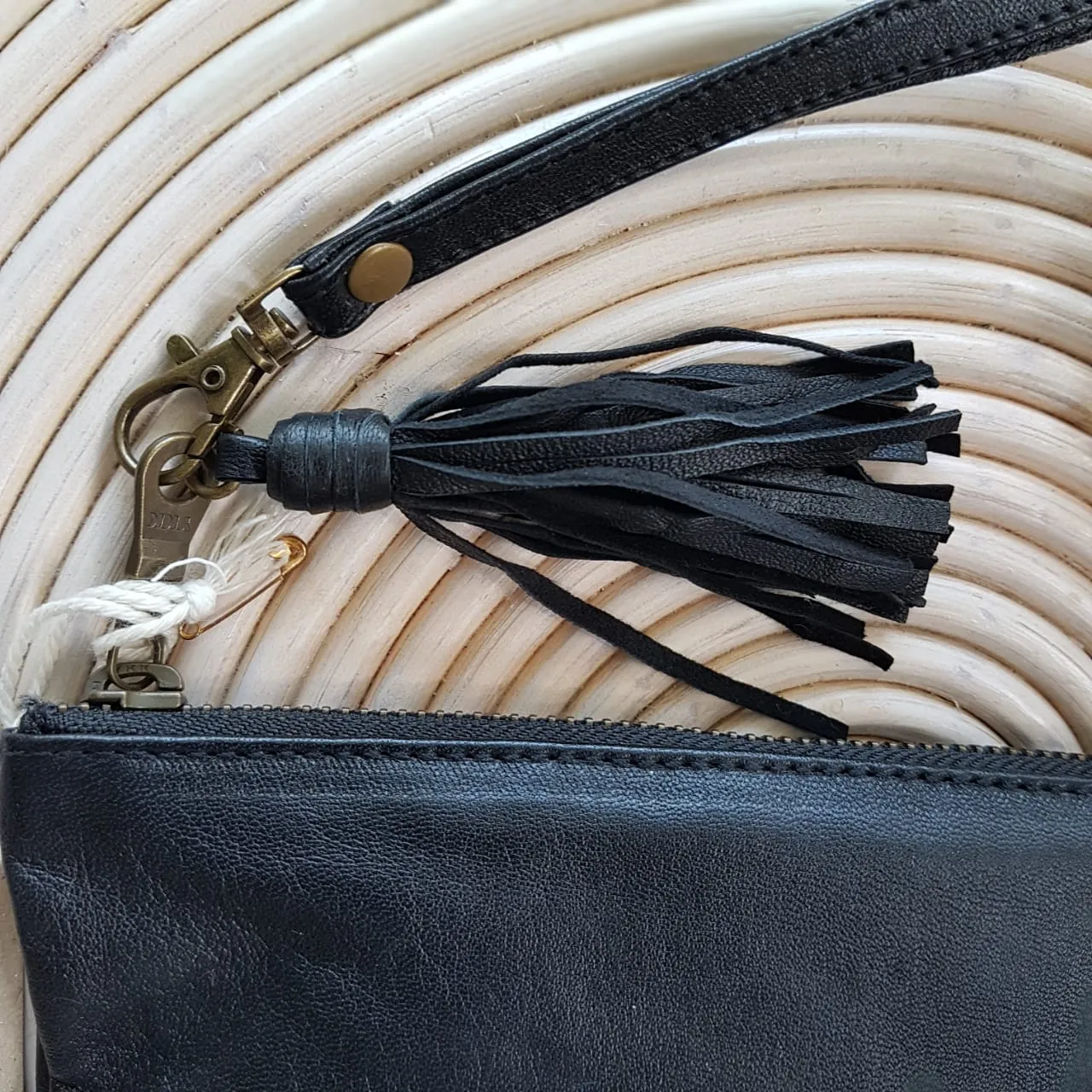 Small Multi-Color Very Soft Leather Clutches With Tassel