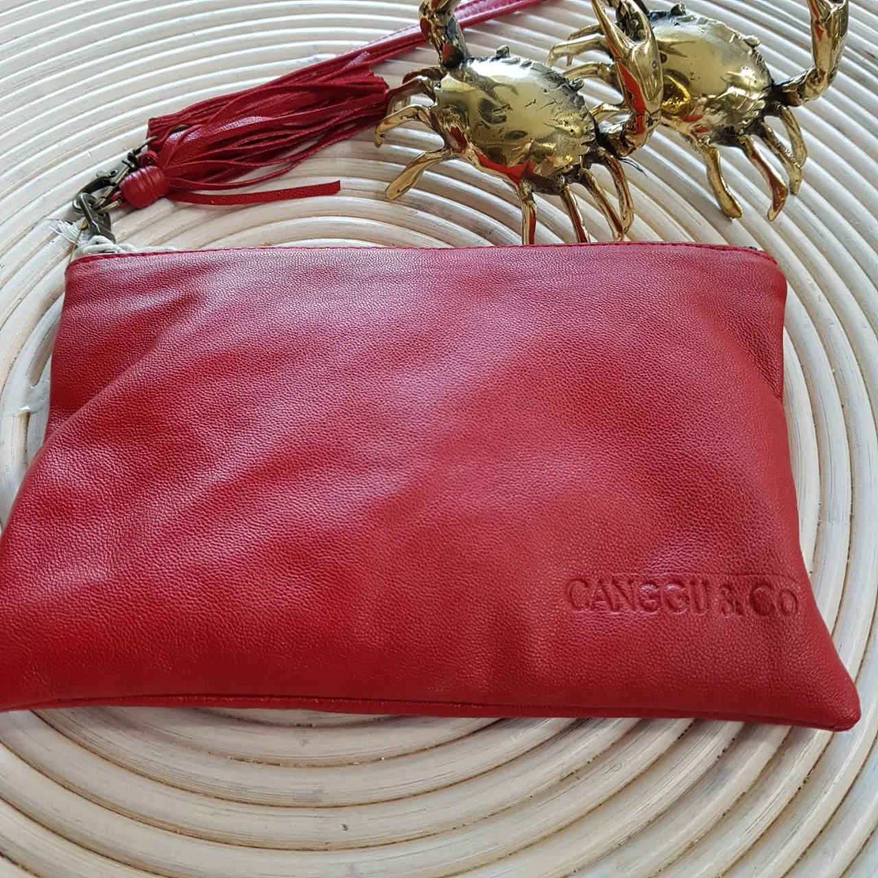 Small Multi-Color Very Soft Leather Clutches With Tassel