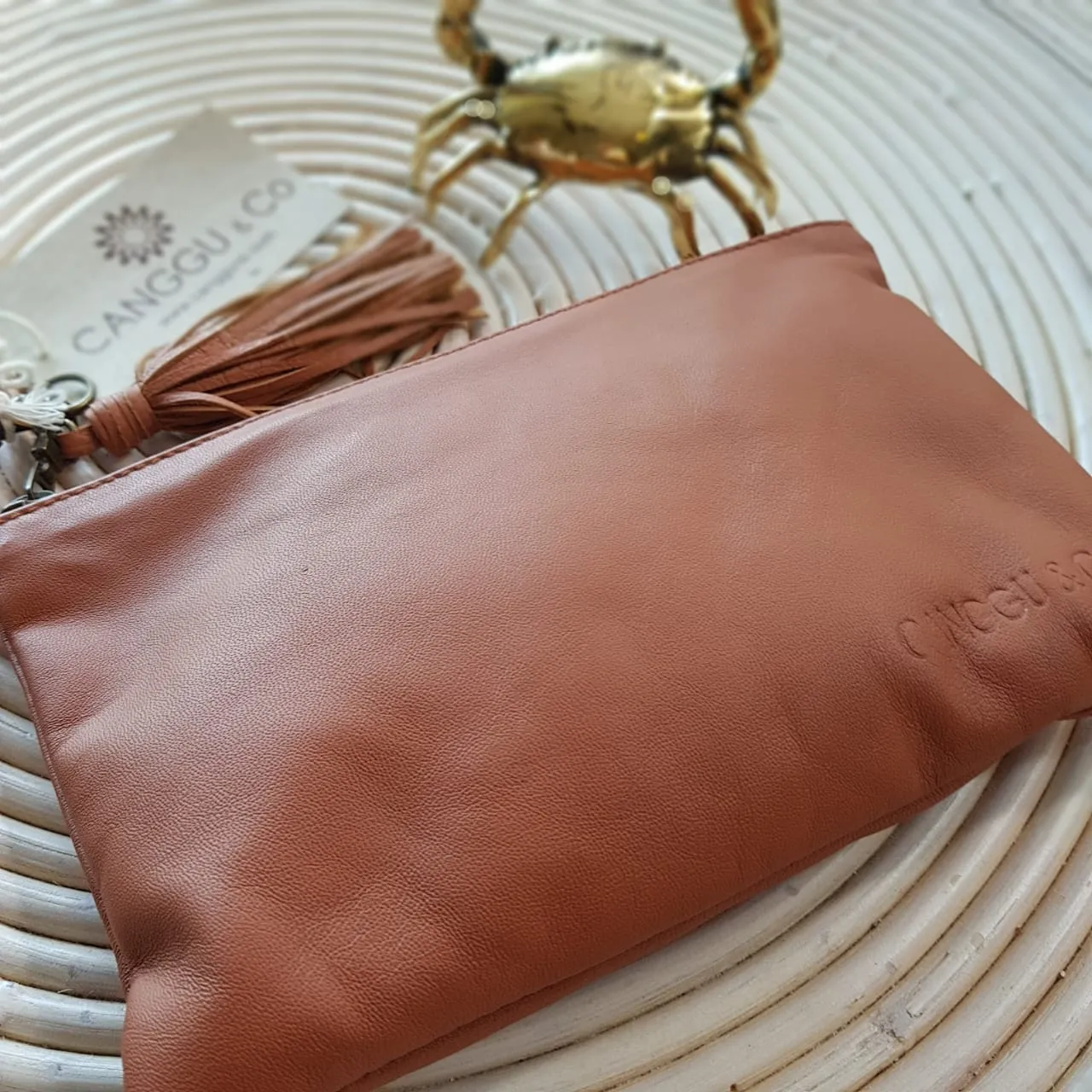 Small Multi-Color Very Soft Leather Clutches With Tassel