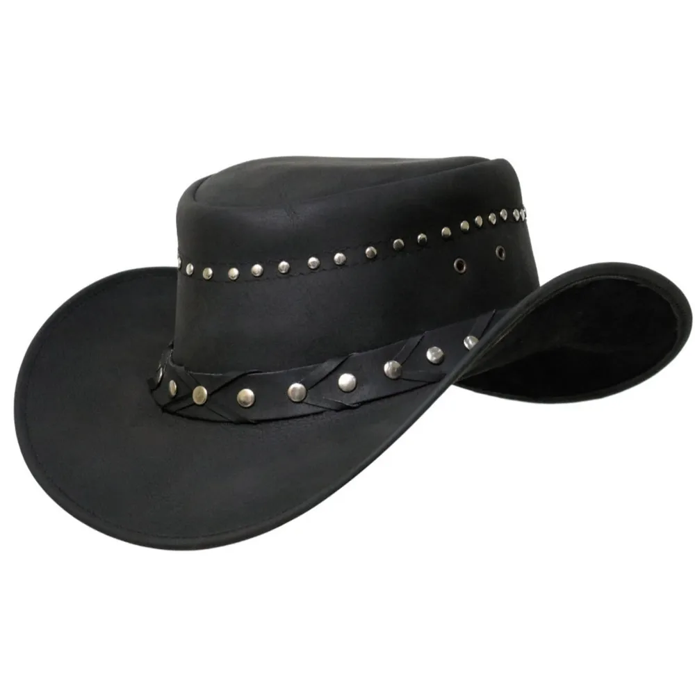 Stylish Cowboy Leather Top Hat