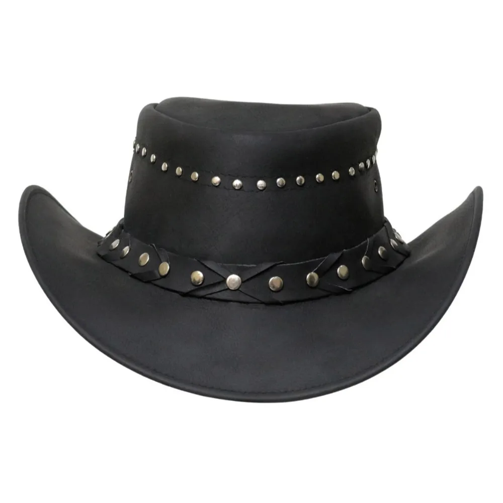 Stylish Cowboy Leather Top Hat