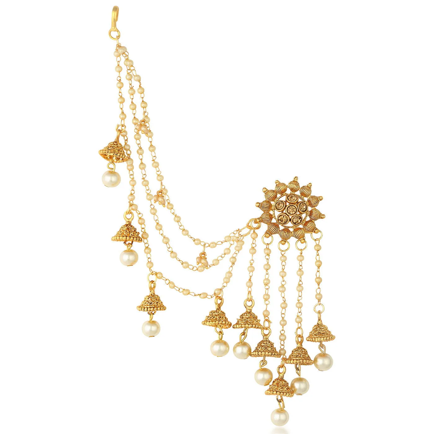 Sukkhi Bahubali Flower Designer Gold Plated Long Chain Jhumki Earrings For Women