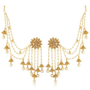 Sukkhi Bahubali Flower Designer Gold Plated Long Chain Jhumki Earrings For Women