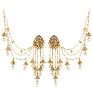 Sukkhi Bahubali Traditional Gold Plated Long Chain Jhumki Earrings For Women