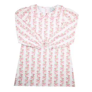 Valentine's Day Floral & Bow Striped Print Knit Dress