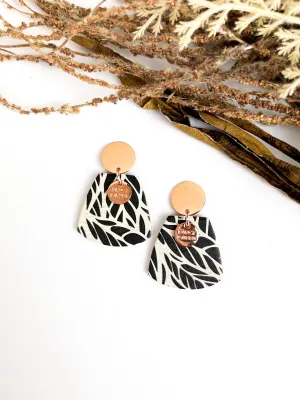 Zebra Print Corked Leather Half Drops